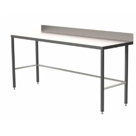 Stainless steel table with diamond rear tie bar 600 x 600mm