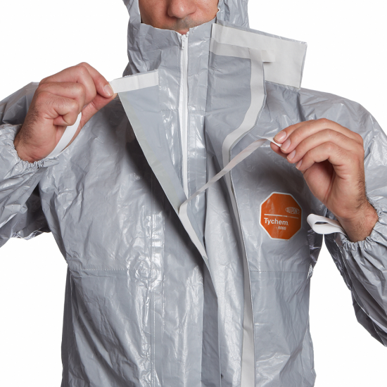 DuPont Tychem® 6000 F Grey. Hooded coverall, Size SM