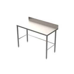 Stainless steel table with diamond rear tie bar 1200 x 600mm